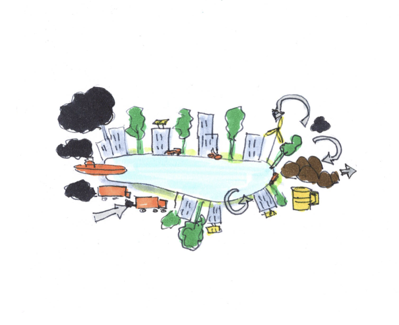 Duurzaam—stad in balans illustratie